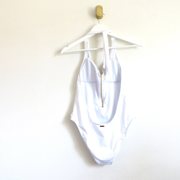 NEW! Kenny Flowers The Santorini Gold Zipper One Piece Swimsuit White SZ S, M, L - Picture 11 of 16